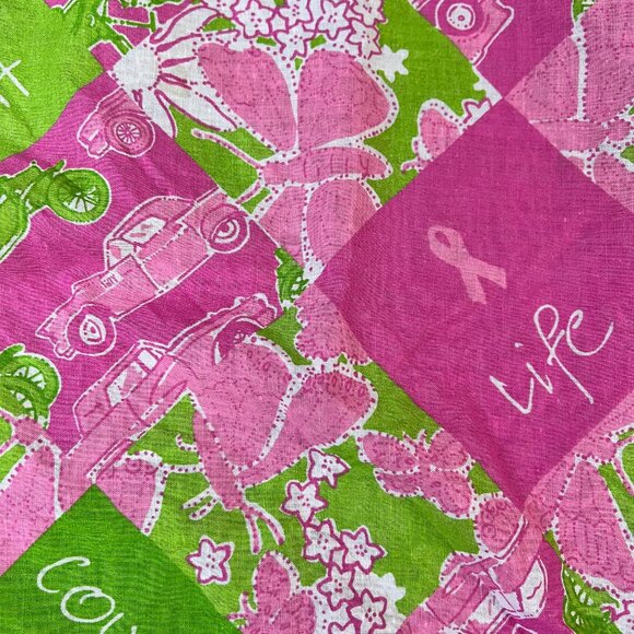 Lilly Pulitzer Breast Cancer Awareness Scarf/ Bandana  - Ford  Bundle 21" - Picture 10 of 12